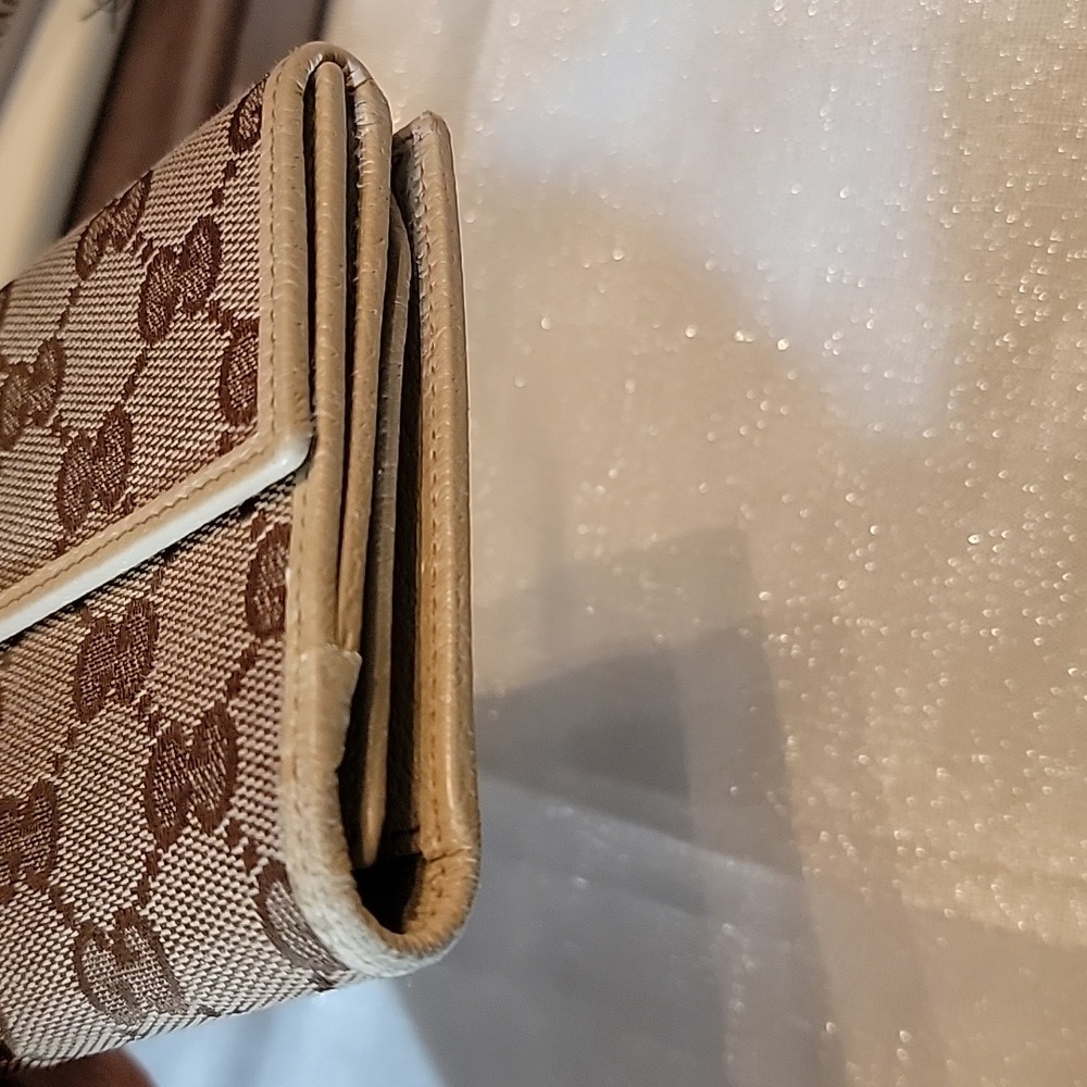 Gucci GG Monogram Logo Canvas Leather Long Wallet Authentic - Picture 9 of 16